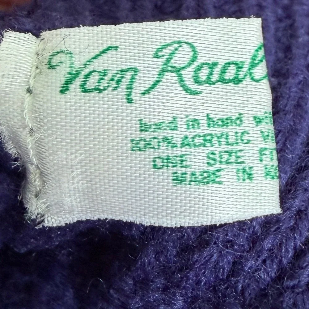 Van Raalte Kids Vintage Rainbow Knit Scarf and Mittens‎ Set Navy Blue One Size